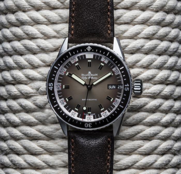 Blancpain Fifty Fathoms Bathyscaphe Day Date in 1970s style