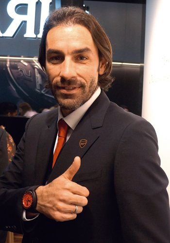 Arsenal legend Robert Pires at Baselworld