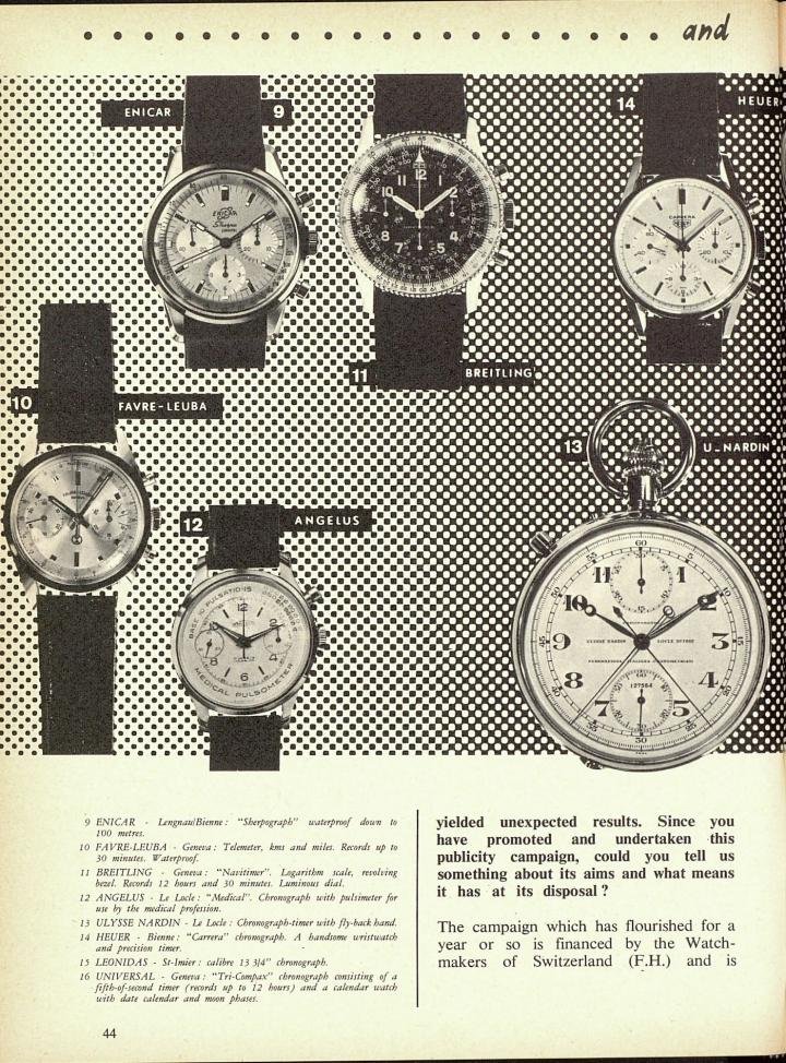 The launch of the first Heuer Carrera chronograph, as featured in 1963 in Europa Star (number 14)