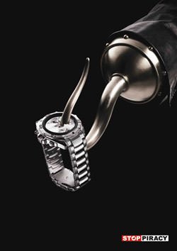 STOP PIRACY steamrollers counterfeits