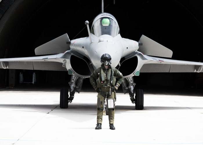 A rafale pilot wearing a BR 03 by Bell & Ross