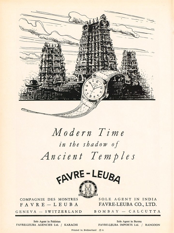 Favre Leuba in the Indian edition of Europa Star in 1951.