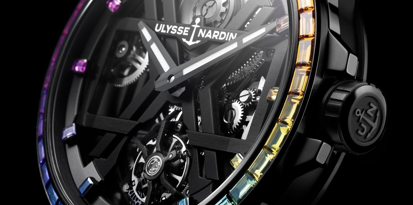 Ulysse Nardin plunges into the polychromatic world of the neon rainbow setting