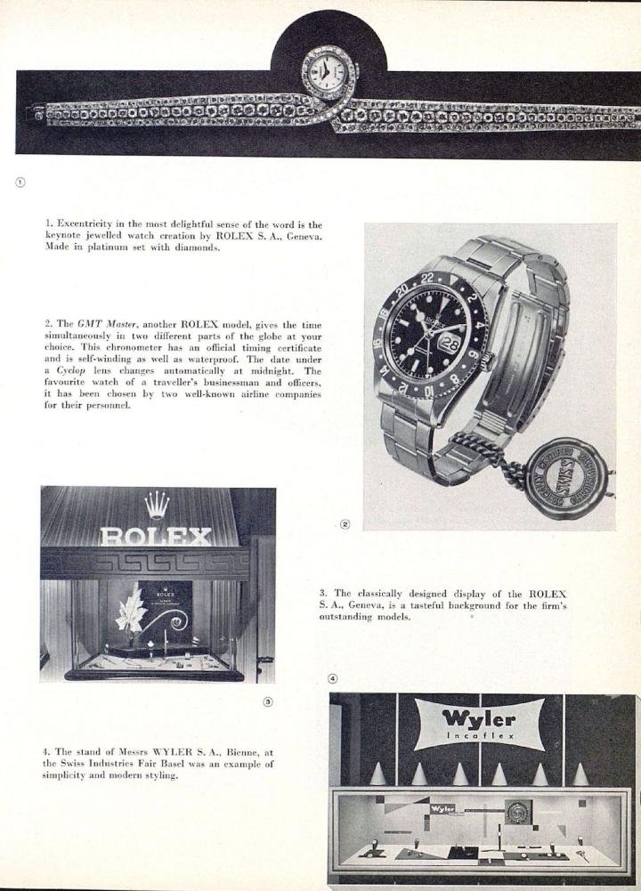 The stand of Rolex at the Basel Fair 1957 (Europa Star n°4/1957)