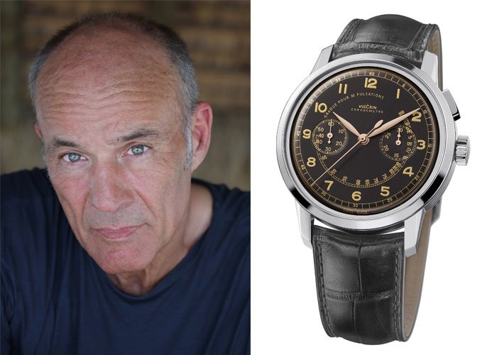 Left: Heiner Lauterbach - Right: Vulcain's 50s Presidents Chronograph Heritage