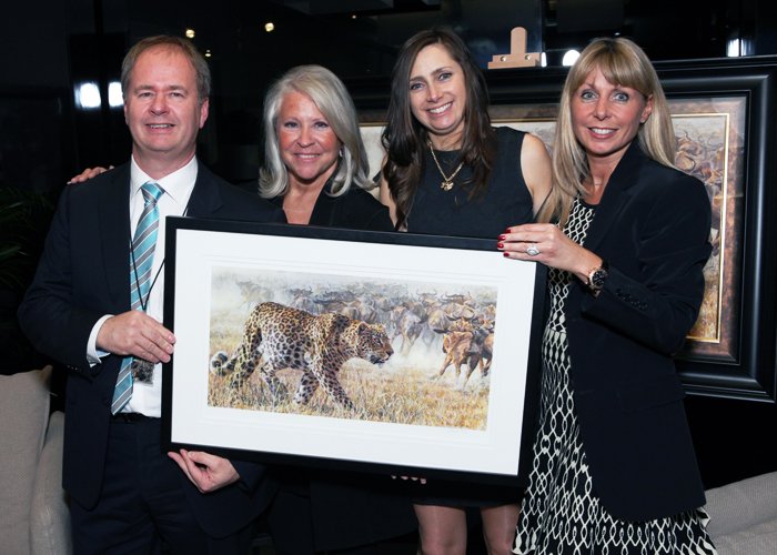From left to right: Alan Stone-Wigg (COO, Sequel), Cindy Livingston (President, Gc), Stella Mays (Artist) and Virginie Riot-Billet (Vice-President, Gc)