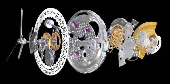 Exploded view of a 2824-2 for Tissot