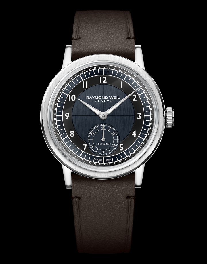 Raymond Weil reinterprets the elegance of Tuxedo dials with the millesime small seconds