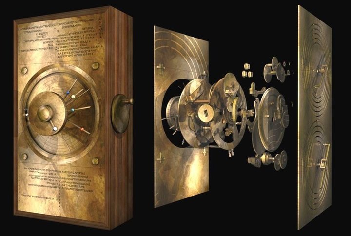 Exploded reconstruction of the Antikythera Mechanism, a 2,000-year-old device often referred to as the world's oldest “computer”.