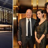 Gucci CEO Patrizio di Marco and Gucci Timepieces & Jewelry CEO, Michele Sofisti with Li Bingbing