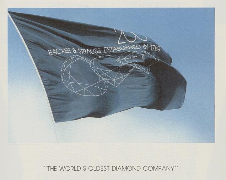 “The world's oldest diamond company”: an advertisement by Backes & Strauss in Europa Star from 1990.