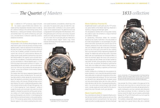 Celebrating Jaeger-LeCoultre – 175 years of the Manufacture: the Quartet of Masters