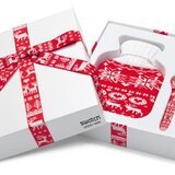 The special gift packaging for the Swatch Red Knit
