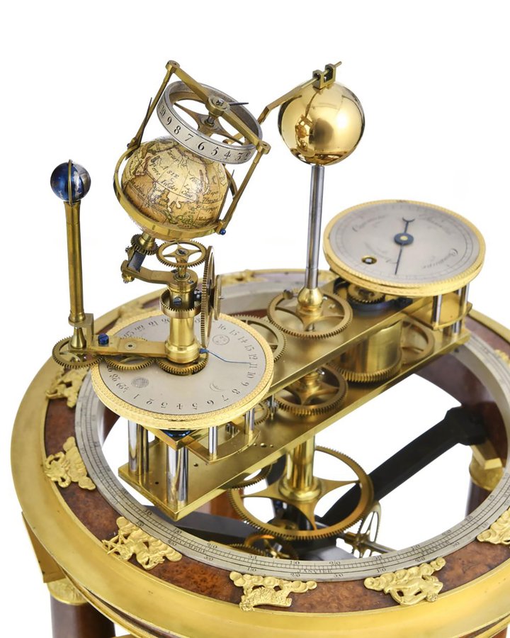 Astronomical clock with planetarium and musical mechanism