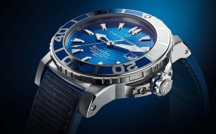 The ScubaTec Maldives is the fourth watch Carl F. Bucherer has launched in partnership with the Manta Trust since 2017. 