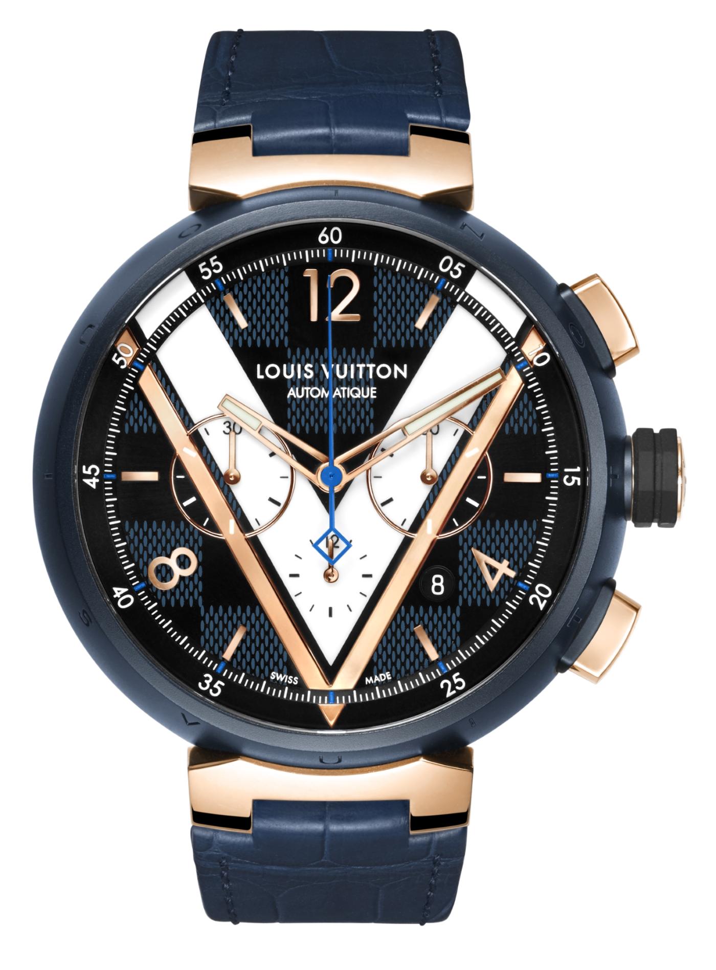 Louis Vuitton launches Tambour Damier Cobalt Chronograph