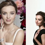 Left: Picture from Swarovski's new campaign featuring Miranda Kerr - Right: Miranda Kerr during the shooting with Nick Knight