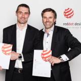 Halda designer Andreas Lundquist, left and CEO Mikael Sandström, right, with the brand's award
