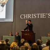 Thomas Perazzi, Senior Specialist at Christie's watch department, selling the top lot of the evening, the ref. 2499 pink gold for SFr. 2,629,000