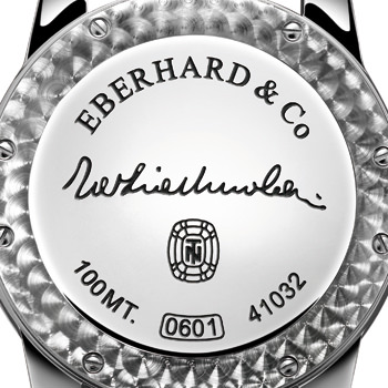Caseback of the Tazio Nuvolari Solo Tempo by Eberhard & Co.
