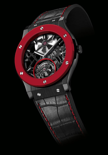 RED 'N' BLACK SKELETON TOURBILLON by Hublot