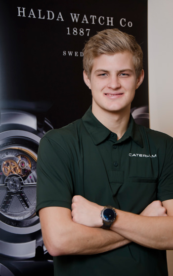 F-1 Driver Marcus Ericsson wearing his Halda timepiece
