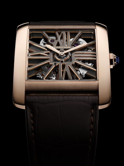 Tank MC Two-Tone Skeleton watch by Cartier