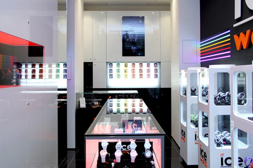 The interior of the Ice-Watch store on Rue de Rive, Geneva