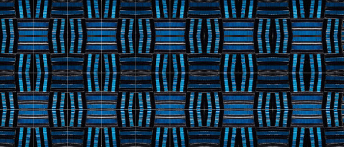 An enlarged impression of a straw marquetry motif by Hermès