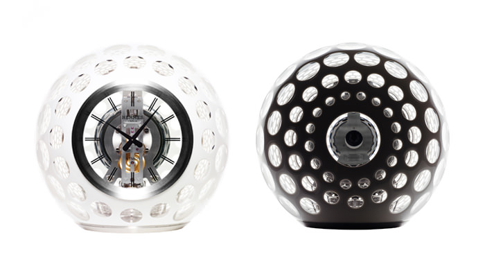 Atmos Clock by Hermès & Manufacture Jaeger-LeCoultre / Left: Front & Right: Back
