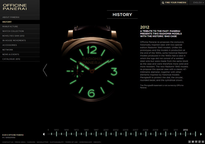 The new-look Officine Panerai website