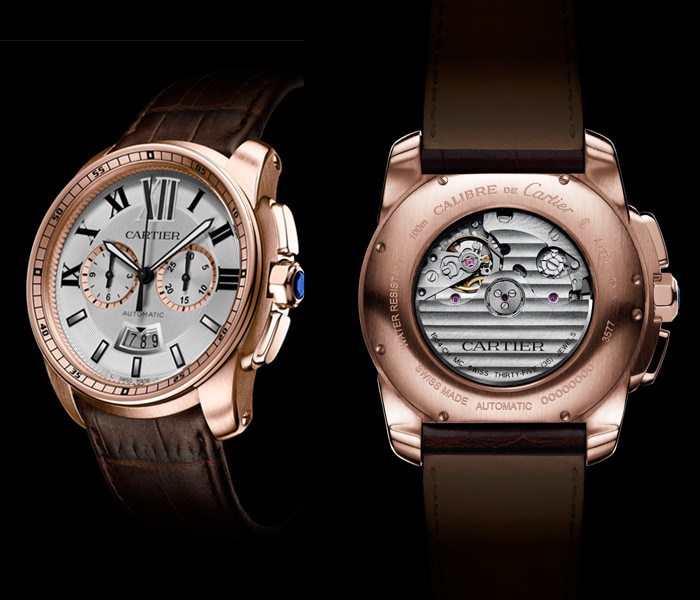 Calibre de Cartier chronograph watch including 1904-CH MC movement © Cartier 2012