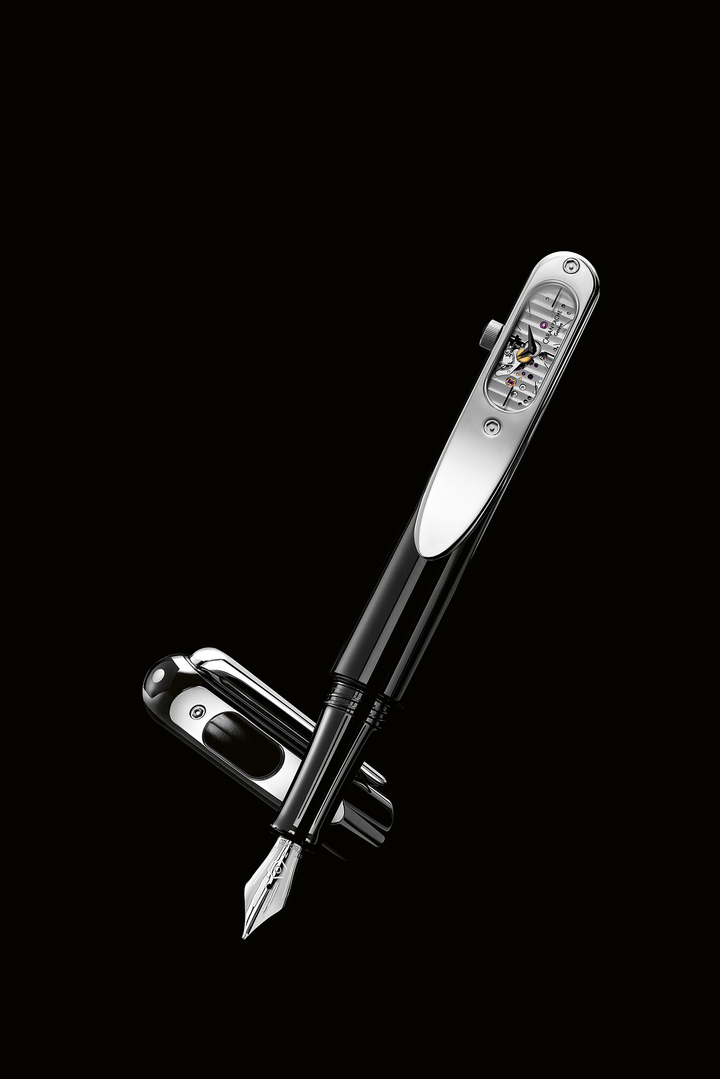 The Timegraph is Caran d'Ache's first fountain pen to include an integrated watch with a mechanical movement.
