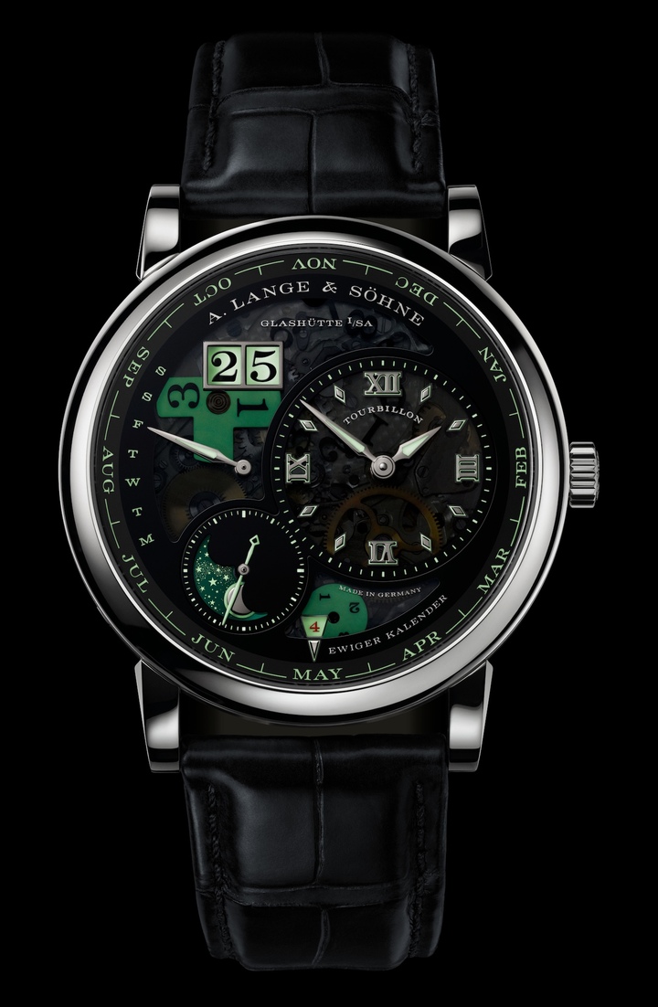 The 2026 Lange 1 Tourbillon Perpetual Calendar “Lumen” in 950 platinum (ref. 720.035 FE), limited to 50 pieces.