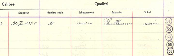 Zenith's 1950s record of the Calibre 135-O