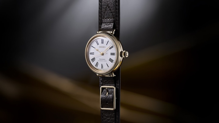 The Seiko story began in 1881 when company founder Kintaro Hattori opened a shop in Tokyo's Ginza district for the import, sale, and repair of timepieces. For its 145th anniversary in 2026, the brand launches commemorative King Seiko, Prospex, Presage, and Astron models. The Presage model draws inspiration from a variation of the Timekeeper, Seiko's first pocket watch from 1895. It features an onion crown, and the bezel, which is adorned with intricate and dimensional detailing, echoes the silhouette of the historical timepiece. 