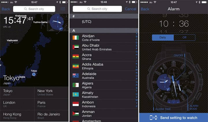 300 World time cities and Alarm setting function