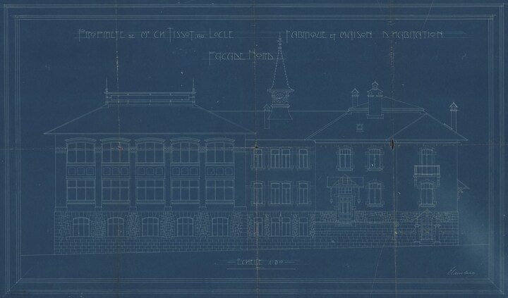 Blueprint of the new Tissot factory in Le Locle, Switzerland, built in 1907. Tissot Museum Collection. 