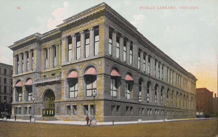 Public Library building, Chicago, completed in 1893, c.1910. Tissot Archive.