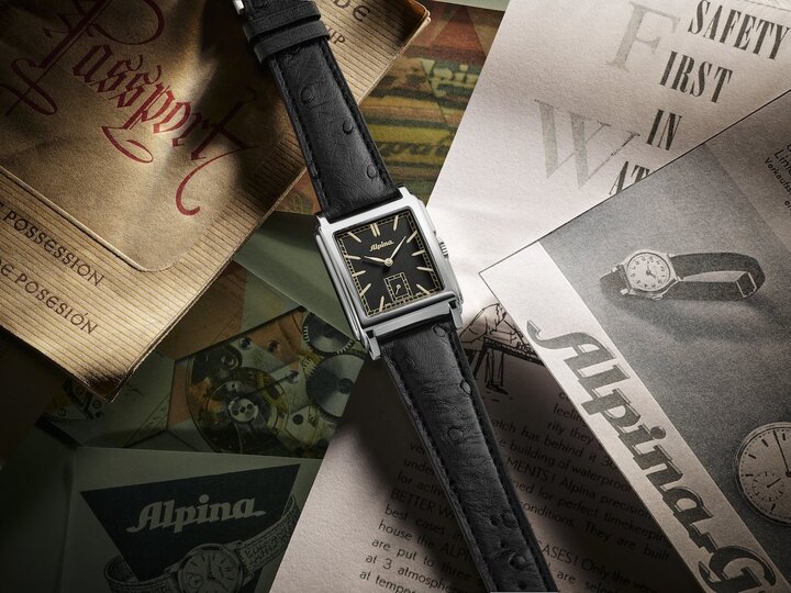 In 2023, Alpina celebrated its 140th anniversary and unveiled two series of 14 pieces powered by the authentic hand-wound Calibre 490 dating from 1938, restored and presented in a silver case. To ensure continuity in 2025, the Swiss watch manufacturer decided to create a special European version equipped with one of its contemporary movements, the AL-530 self-winding mechanical calibre. Adorned with a black dial with a small seconds counter, this new Alpiner Heritage Carrée Automatic Edition Europe captures the Art Deco spirit of its original inspiration: a minimalist rectangular case, a sector dial typical of the 1930s, accompanied by dauphine hands and the original Alpina logo.