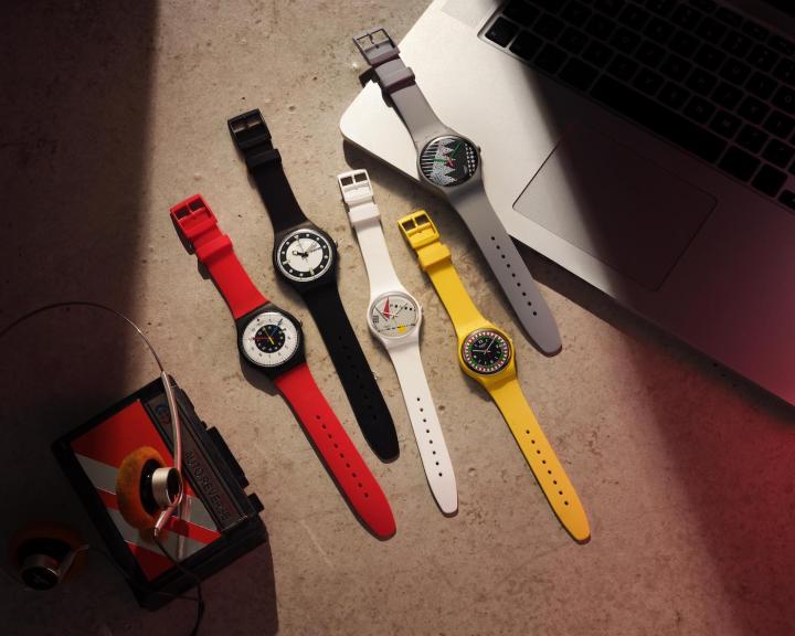 With its 1984 Reloaded collection, Swatch combines original models from 1984 with bioceramic.