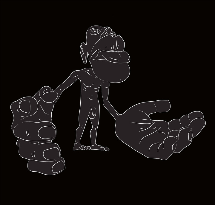 Penfield's homunculus is a visual representation of the connections between the brain and different parts of the human anatomy. The hands, tongue and lips have the most connections, hence are disproportionately large.