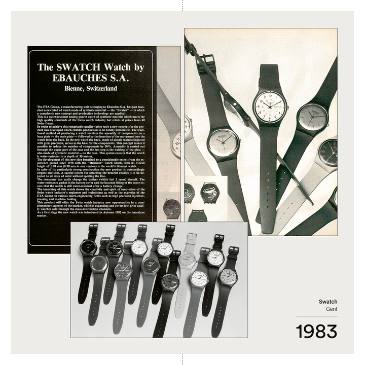Archives featuring the launches of the Royal Oak and the Swatch in past issues of Europa Star. Today, Audemars Piguet and Swatch have joined forces to create the Royal Pop. ©Europa Star Archives