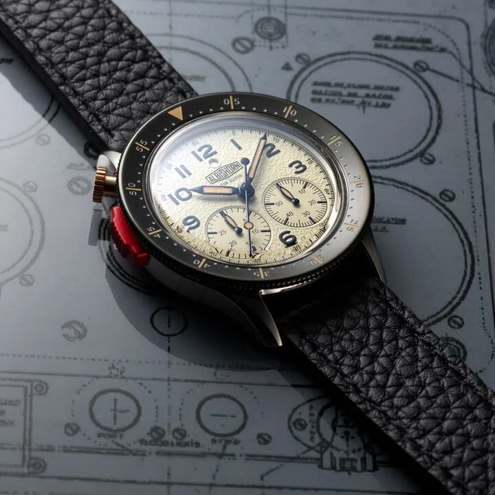Limited to 99 pieces, the Type 10 Officer is inspired by post-war pilot chronographs.