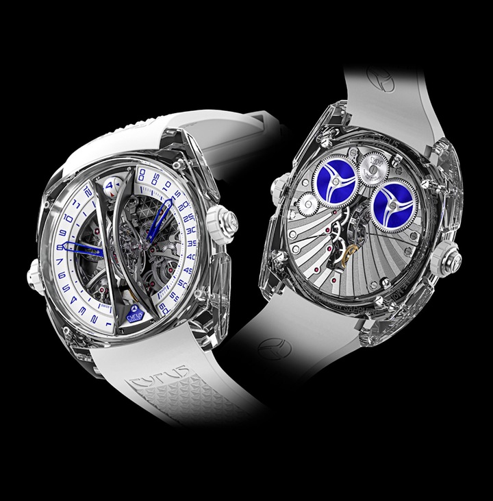At this year's edition of Watches and Wonders, the brand also presented the Klepcys Vertical Tourbillon Sapphire Blue, a perfect embodiment of Cyrus' principles of transparency and 3D architecture with its brand-signature central vertical bridge.
