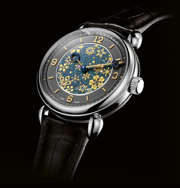 The dials of the Hatou (left) and Green Garden (below) unique pieces are crafted by Tatsuo Kitamura.