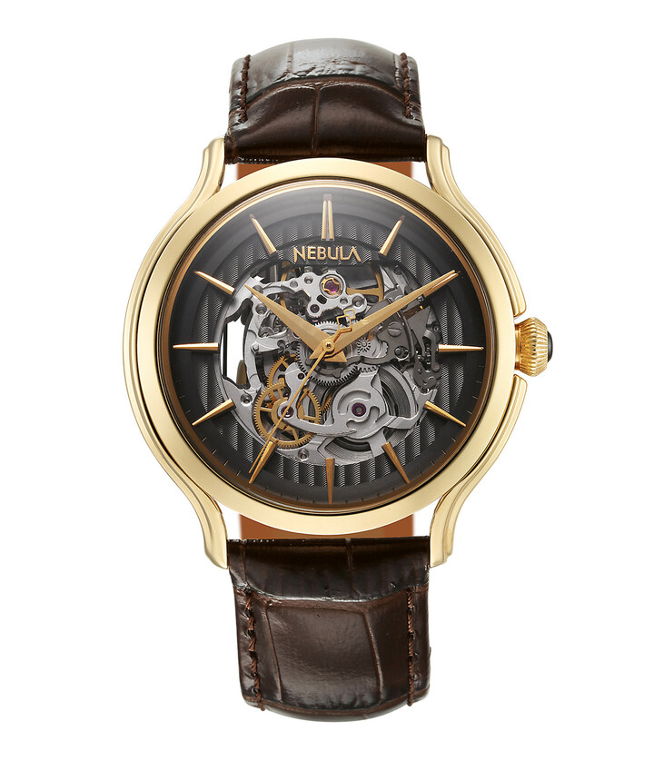 Nebula top-of-the-range version, with an 18k solid gold case and Swiss automatic movement.