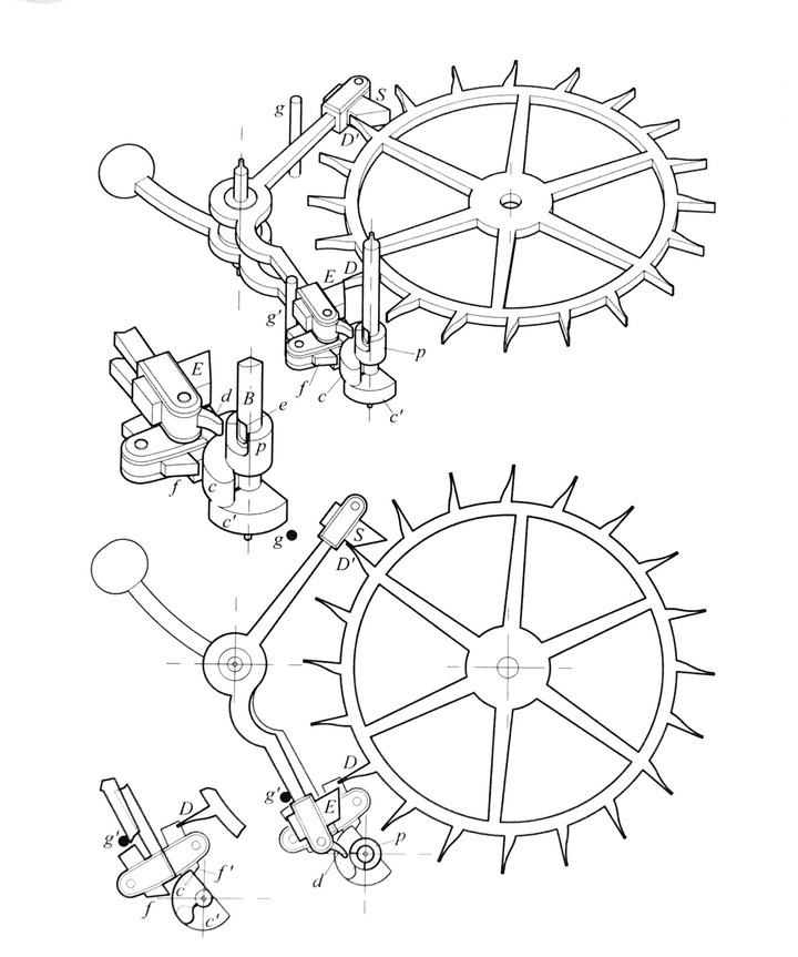 Detached lever escapement for the pocket watch presented to Queen Charlotte, wife of George III.
