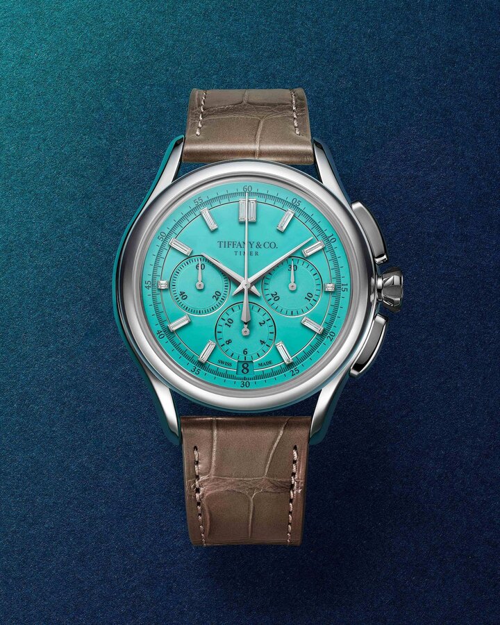 Tiffany & Co. unveiled the new Tiffany Timer during LVMH Watch Week in honor of the 160th anniversary of the brand's first chronograph, created in 1866.
