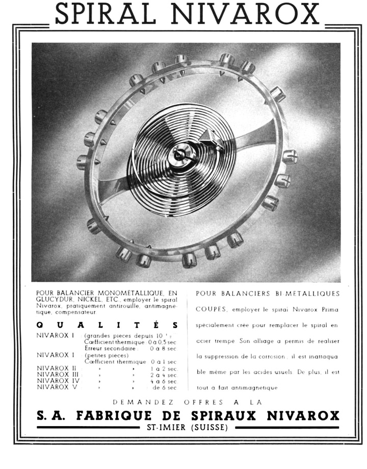 Nivarox hairspring (1939).